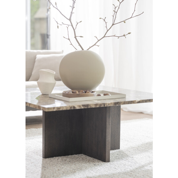 Rowico Brooksville sohvapöytä 90x90 ruskea marmori ruskea tammi kuva