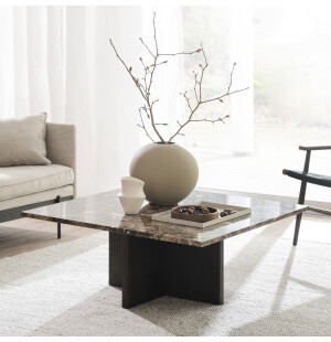Rowico BROOKSVILLE soffbord 90x90, brun marmor image