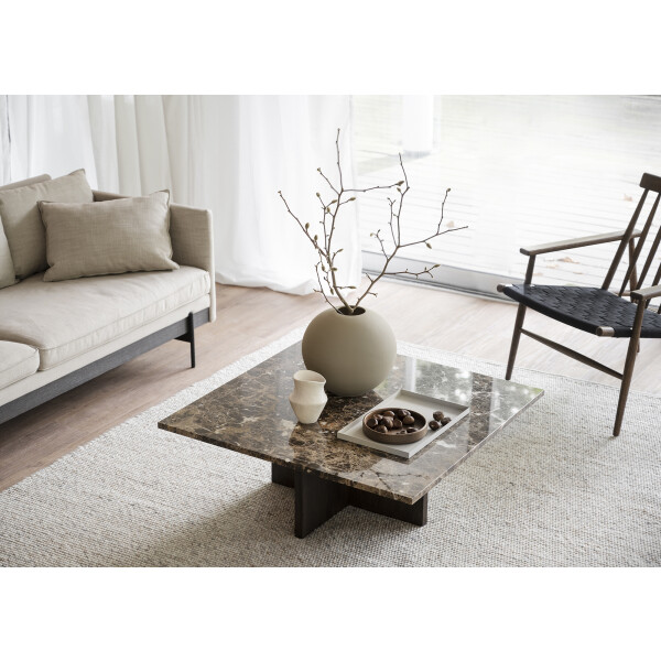 Rowico Brooksville sohvapöytä 90x90 ruskea marmori kuva