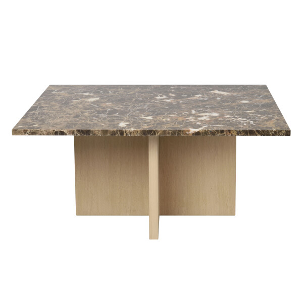 Rowico Brooksville sohvapöytä 90x90 ruskea marmori valkotammi 120788 kuva