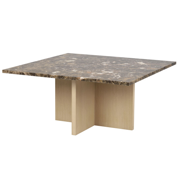 Rowico Brooksville sohvapöytä 90x90 ruskea marmori valkotammi 120788 kuva