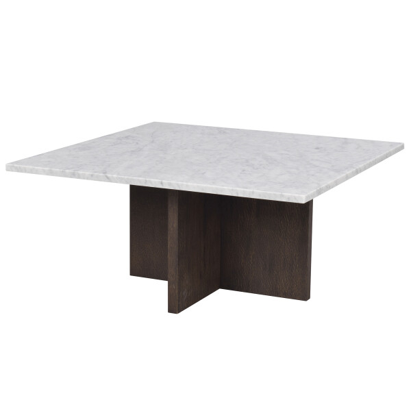 Rowico Brooksville sohvapöytä 90x90 valkoinen marmori ruskea tammi 120791 kuva