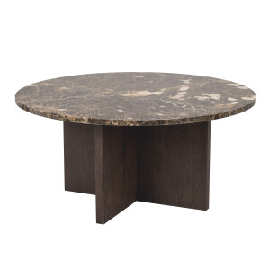 Rowico BROOKSVILLE soffbord Ø90cm, brun marmor image