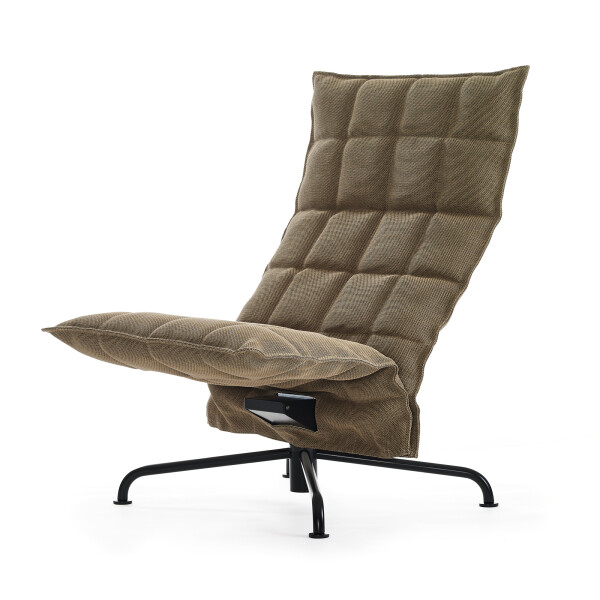 Narrow Swivel k chair matt black star base Sand natural black kuva