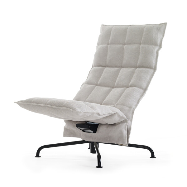 Narrow Swivel k chair matt black star base Sand stone white kuva