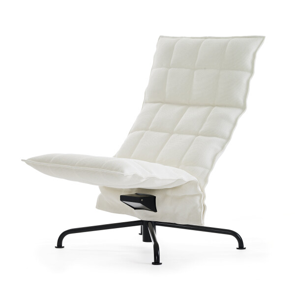 Narrow Swivel k chair matt black star base Sand white kuva