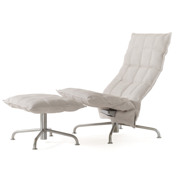 Narrow Swivel k chair k ottoman star base Sand stone white image