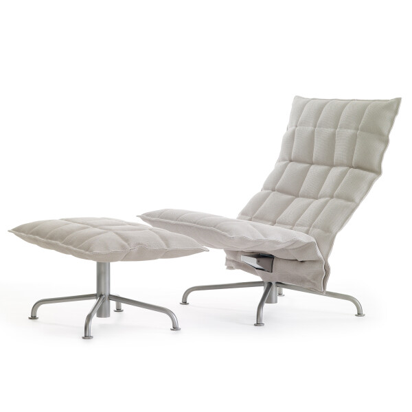 Wide Swivel k Chair k Ottoman star base Sand stone white kuva