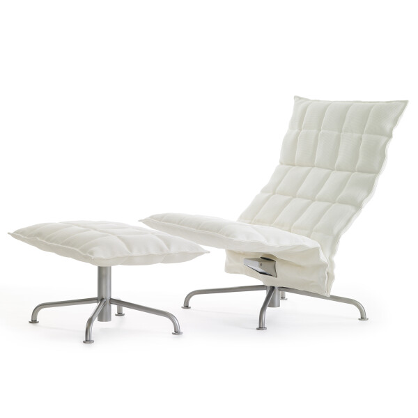 Wide Swivel k Chair k Ottoman star base Sand white kuva