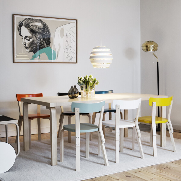 Artek Chair 69, Table 83, Pendant Light A331 Beehive, Floor Light A808 image