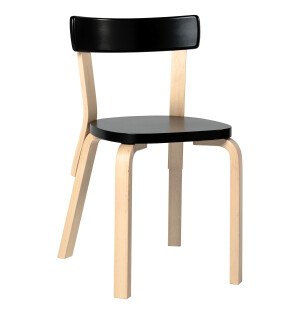 Artek STOL 69, björk/svartmålad image
