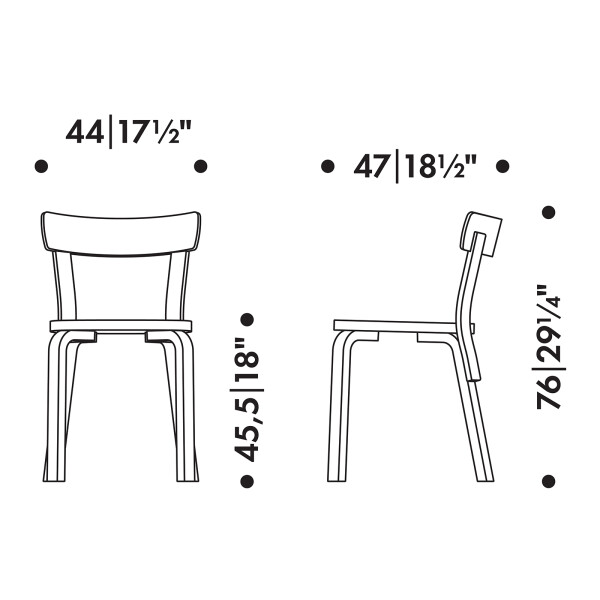 Artek Tuoli 69 mitat cm/inch image