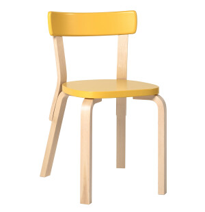 Artek STOL 69, björk/målad gul image