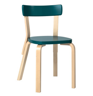 Artek STOL 69, björk/målad petrol image