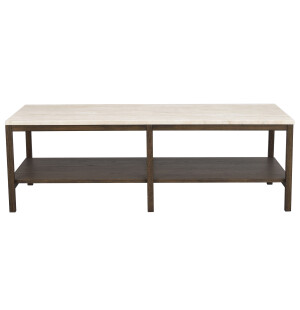Rowico ORWEL sohvapöytä 140x60, travertine/ruskea tammi kuva