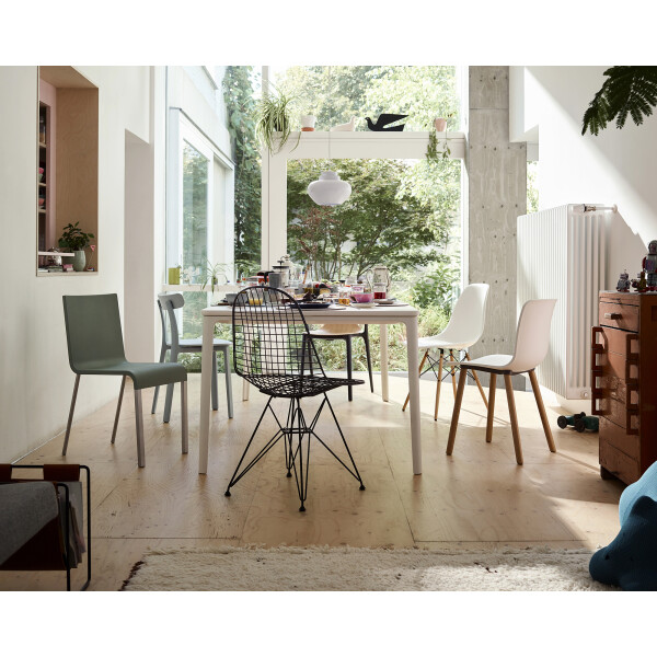 Vitra Plate Dining Table, Eames Wire Chair DKR, Hal chair image