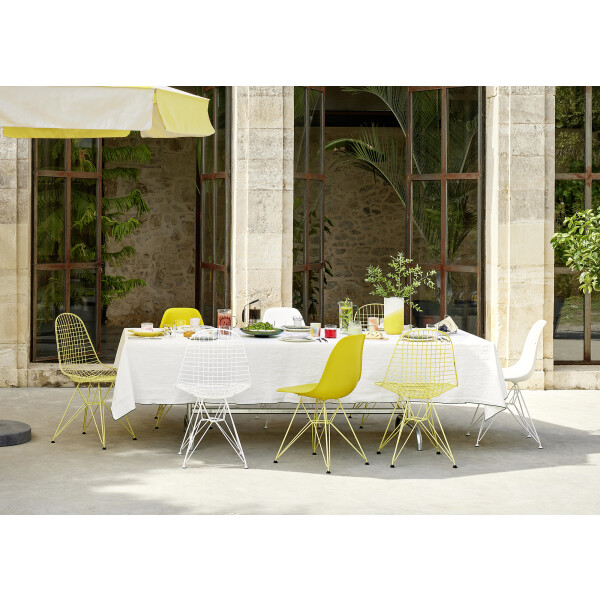 Vitra Eames Plastic Side Chair DSR Wire Chair DKR mustard citron white kuva