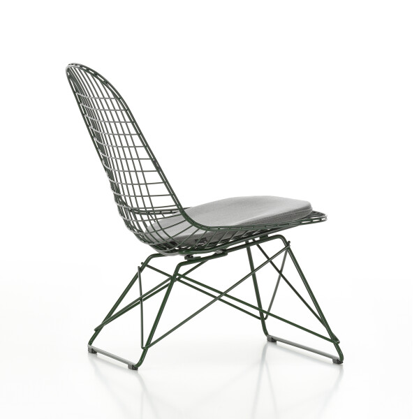Vitra Wire Chair LKR Colours dark green Soft Seat outdoor image