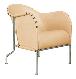 Källemo BRUNO fåtölj tärnsjö läder natur 9101/matt krom image