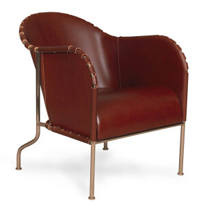 Källemo BRUNO fåtölj tärnsjö läder röd 9209/koppar image