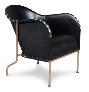 Källemo BRUNO fåtölj tärnsjö läder svart 9110/koppar image