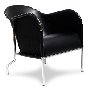 Källemo BRUNO fåtölj tärnsjö läder svart 9110/krom image