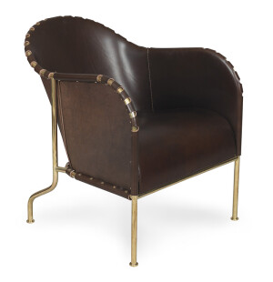 Källemo BRUNO fåtölj tärnsjö läder cigarr 9208/mässing image