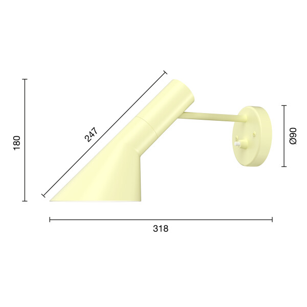 louis poulsen AJ seinävalaisin mitat Soft Lemon image
