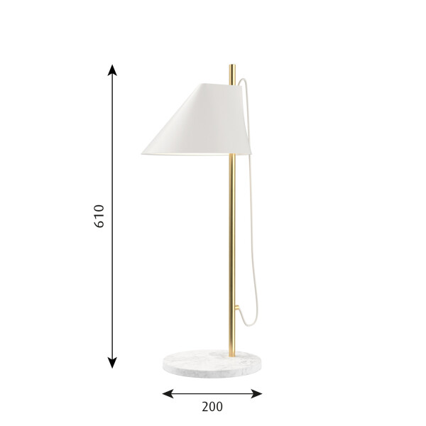 Yuh pöytävalaisin mitat messinki marmori valkoinen image