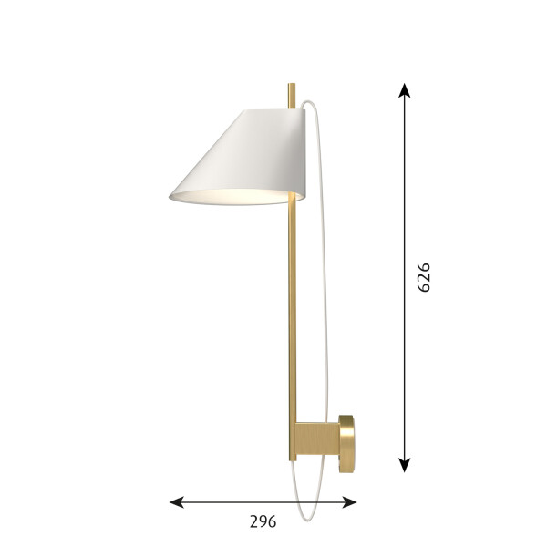 Yuh seinävalaisin mitat messinki valkoinen image