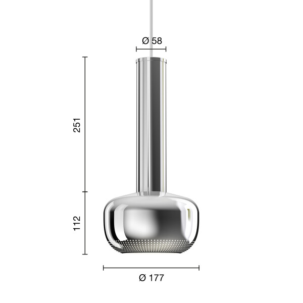 louis poulsen VL56 kromi riippuvalaisin mitat image