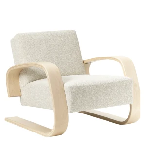 Artek 400 "TANKKI" nojatuoli, koivu/Nubia 02 cream pearl kuva