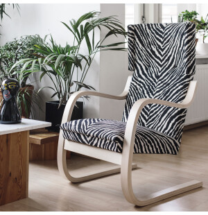 Artek 401 nojatuoli koivu, zebra kuva
