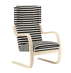 Artek 401 fåtölj björk, polo svartvit image