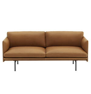 Muuto OUTLINE soffa 2-sits, Refine Leather Cognac/black image