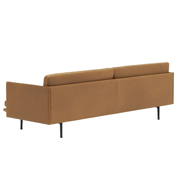 Muuto Outline 3 seater Cognac Refine back 45 angle kuva