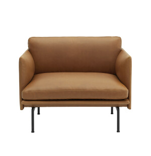 Muuto OUTLINE fåtölj, Refine Leather Cognac/black image