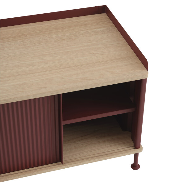 Muuto Enfold sideboard oak deep red front detail image