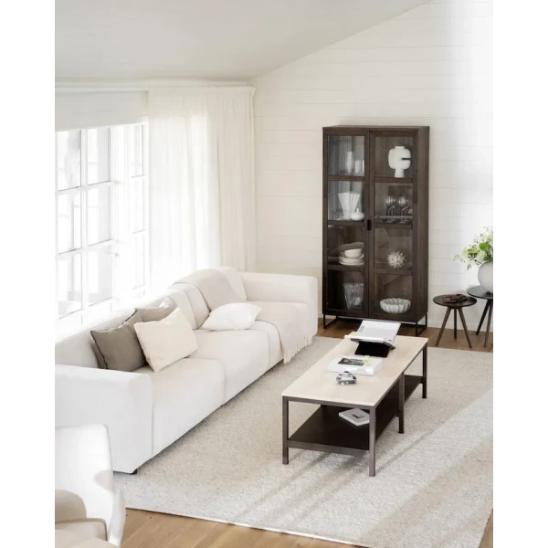 120912 118794 b mb Orwel coffee table beige brown Everett glass cabinet brown Willard sofa Dave A6A6 3 image