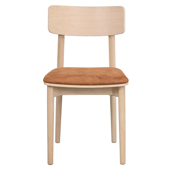 120941 b Wolcott chair brown microfibre fabric whitewashed oak kuva