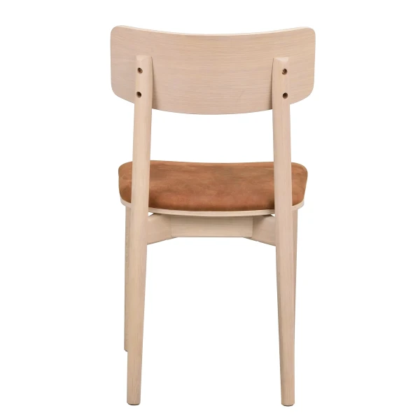 120941 c Wolcott chair brown microfibre fabric whitewashed oak kuva