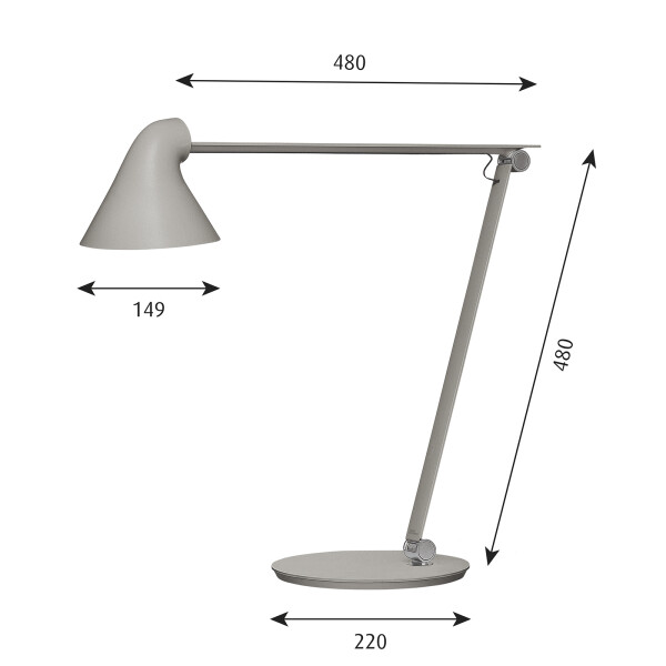 NJP Table size Light Alu Grey image