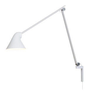Louis Poulsen NJP vägglampa lång arm, vit image