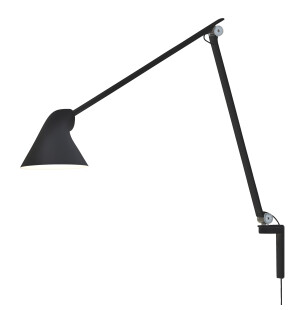 Louis Poulsen NJP vägglampa lång arm, svart image
