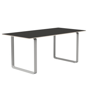 Pöydän jalat: Harmaa, Pöytälevy: Musta linoleumi, vaneri kuva