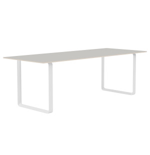 Bordsben: Vit, Bordsskiva: Grå linoleum, plywood image