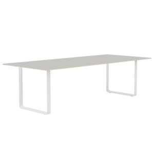 Bordsben: Vit, Bordsskiva: Grå linoleum, plywood image