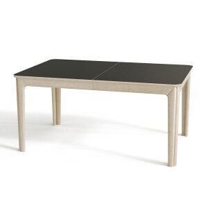 Skovby 26 matbord 155-359x101 cm, svart nanolaminat/vitoljad ek image