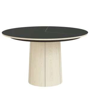 Skovby 33 ruokapöytä Ø123/149 cm, valkoöljytty tammi/musta kuva