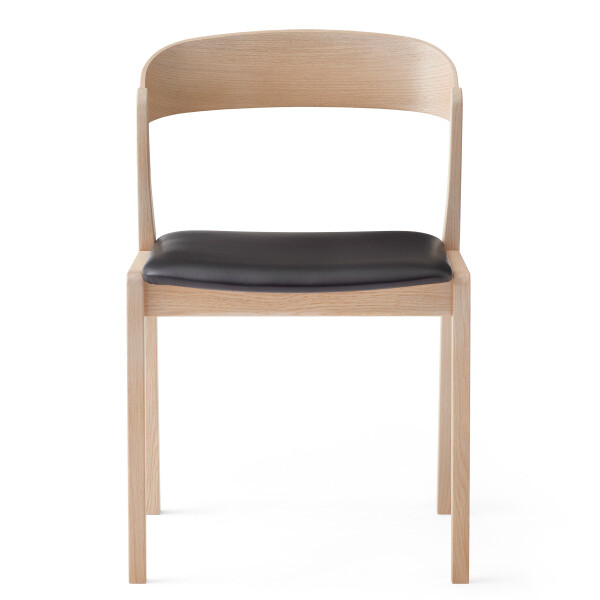 Skovby 825 white oiled black leather front kuva